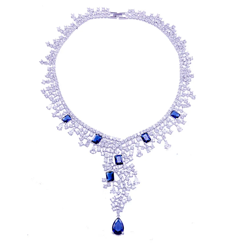 

GORGEOUS AAA+ PEAR CUBIC ZIRCONIA BIG WATER DROP PARTY EARRING AND NECKLACE JEWELRY SET FOR WOMEN BRIDAL 2018