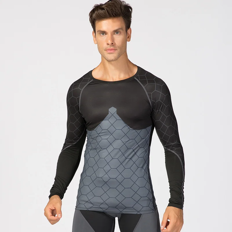 Новый дизайн Спортивная рубашка для фитнеса мужские футболки бега