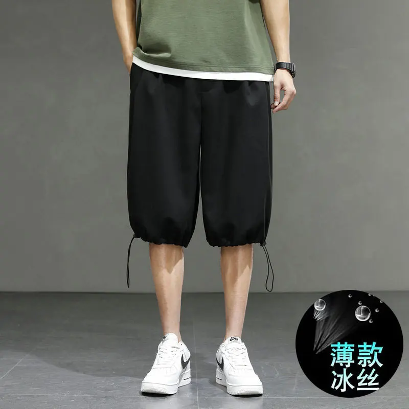 

NINIBEIBEI 2021Casual sports shorts men's thin fashion men's pants summer loose breathable Capris running fast dry men's pants