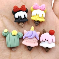 10pcslot kawaii cute mixed ice cream flat back resin cabochons scrapbooking diy jewelry craft decoration accessorie