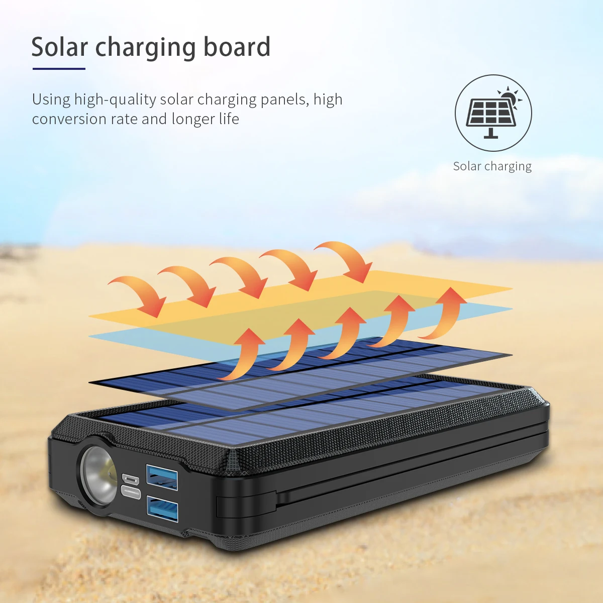 Qi 80000 мАч беспроводной Solar Power Bank портативное Внешнее зарядное устройство быстрой