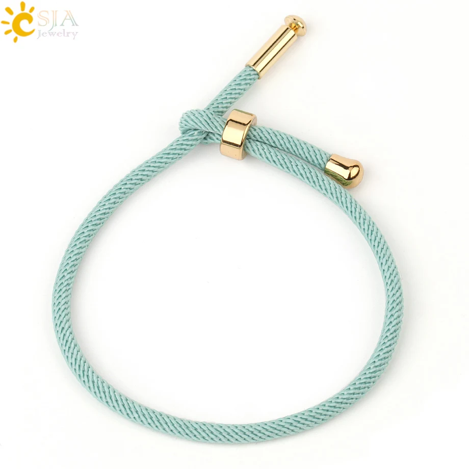 Light Green CSJA, веревка, цепь, дружба, красные браслеты, мужские, Femme, плетеный браслет, браслеты, Mujer,, счастливый подарок для влюбленных, для женщин S512 - Окраска металла: Light Green