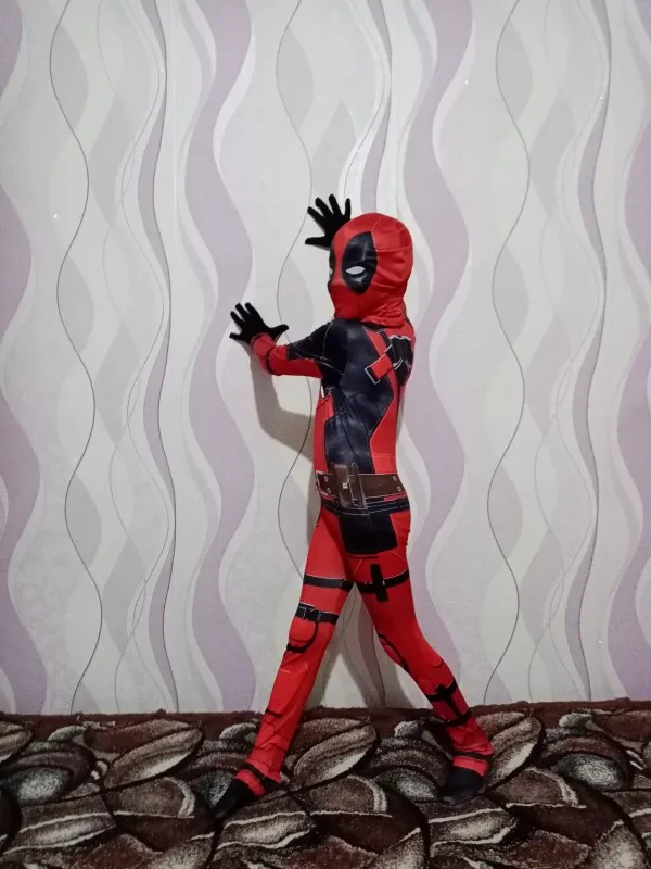 Детские комбинезоны Дедпул костюм с маской косплей для мальчика Цельный полный