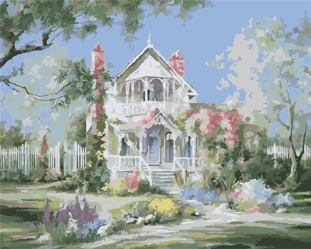 

You Meng Painting By Numbers For Adults Heart Balloon Landscape Diy Oil Paints Handpainted Home Decoration Wall Artcraft Gift