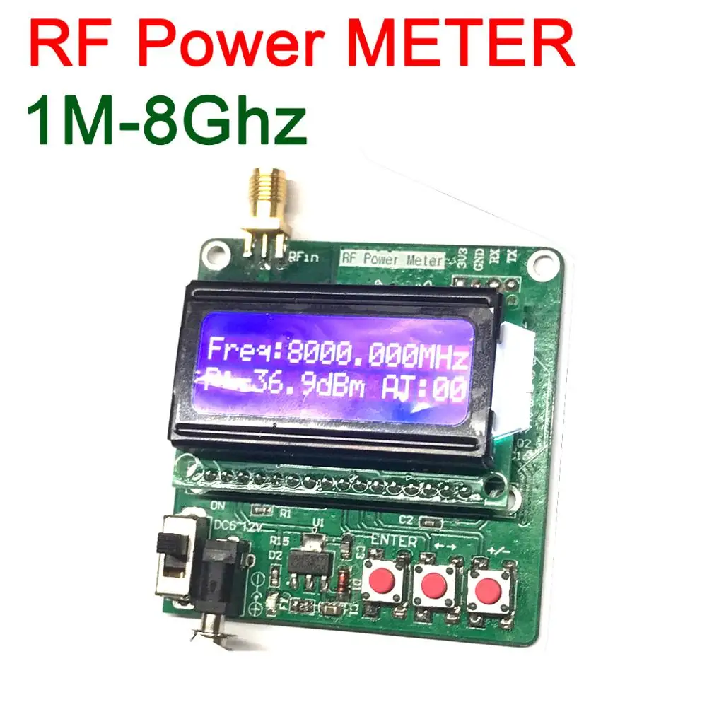 RF измеритель мощности 1 8000 МГц 5 ~ 60 дБм цифровой ЖК дисплей значение амортизации