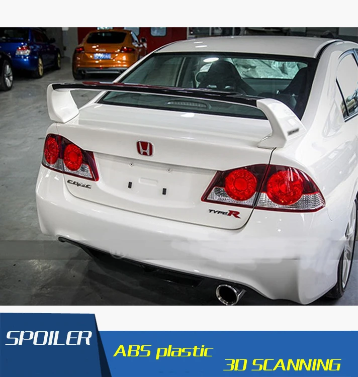 Спойлер для Honda FD2 Civic спойлер из АБС материала заднего крыла автомобиля задний