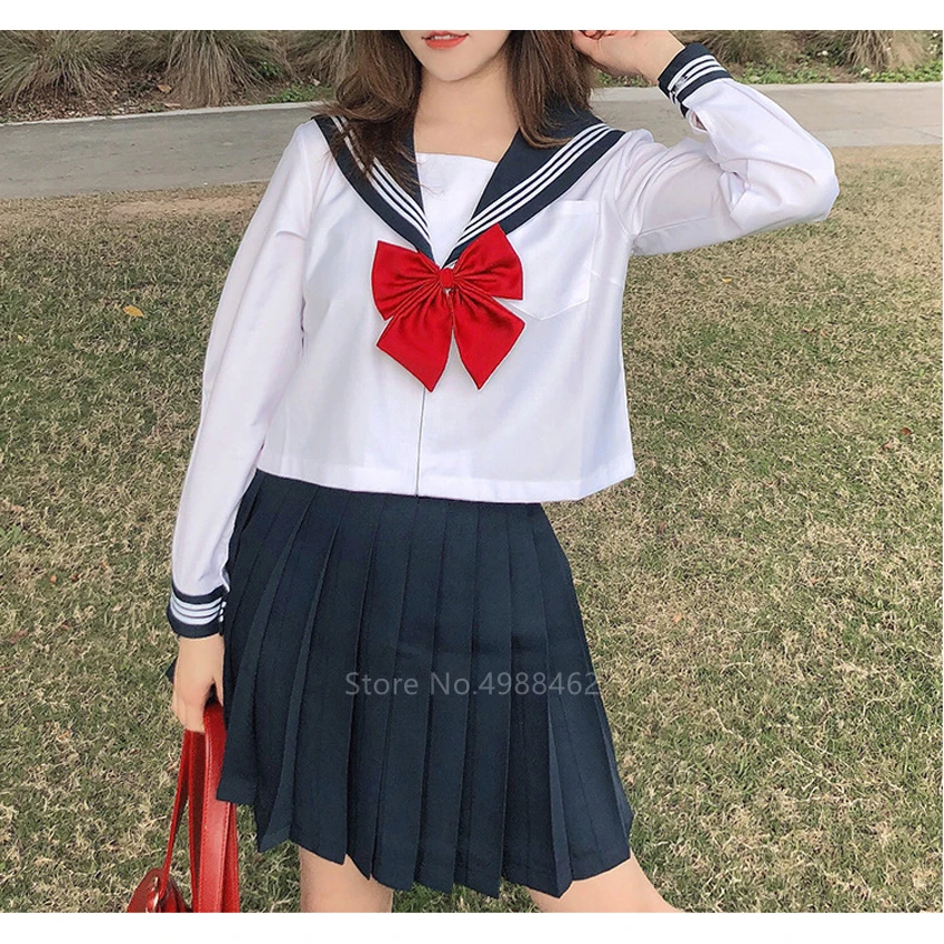 Женская школьная форма в японском стиле для студентов колледжа комплект с юбкой