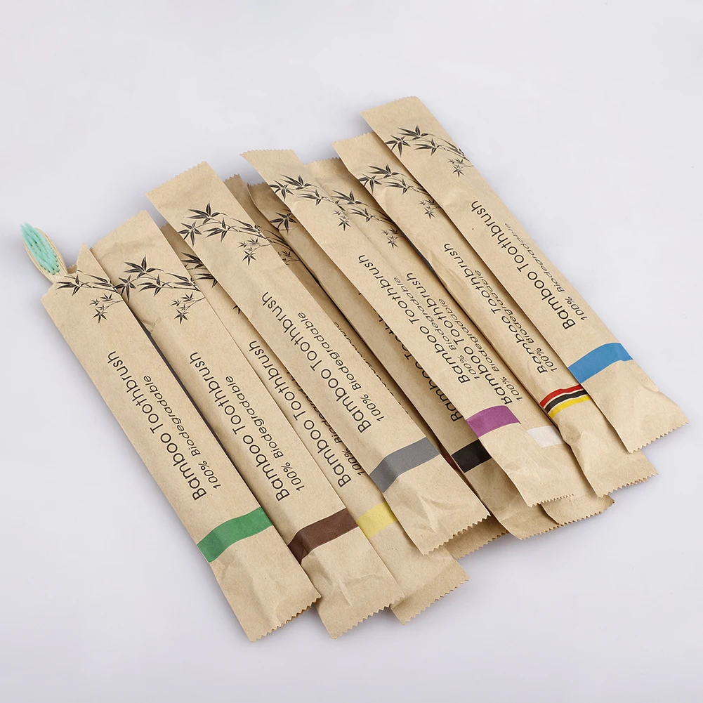 Мягкая бамбуковая зубная щетка Nuature биоразлагаемая для зубов веганская