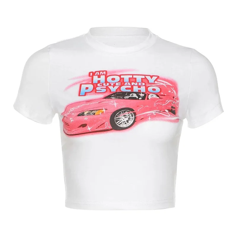 Женская футболка с коротким рукавом круглым вырезом принтом и надписью - купить