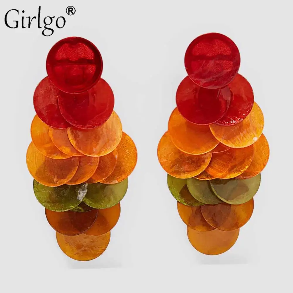 Серьги Girlgo 2020 ZA в стиле весы для женщин модные серьги-подвески виде ракушек