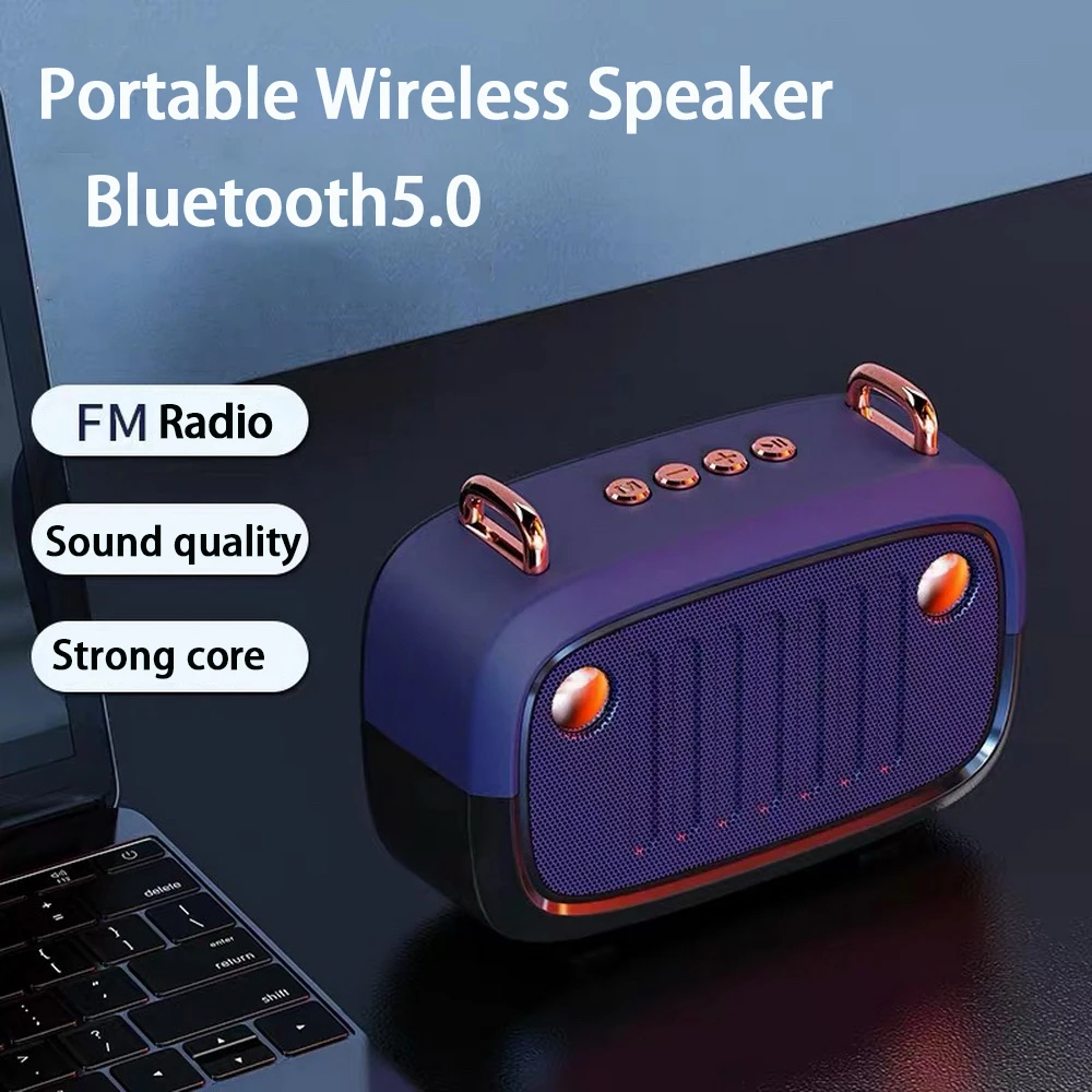 

Портативная Беспроводная колонка Bluetooth 5,0, полностью совместимая с наружными динамиками с поддержкой TF-карты, U-диска, FM-радио, сабвуфера
