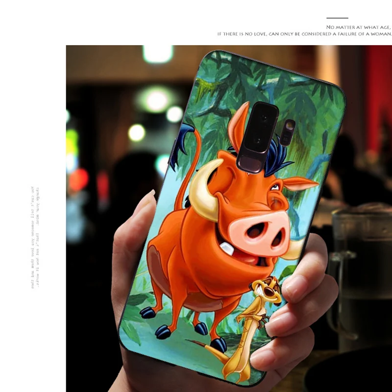 A13 Мягкий силиконовый чехол для телефона samsung Galaxy S10 E S9 S8 Plus S6 S7 Edge S10e, черный чехол из ТПУ с рисунком «Король льва свинья» - Цвет: A13