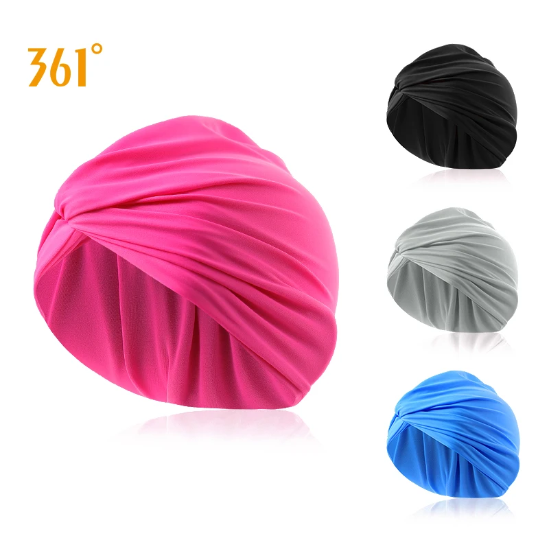 Женская плиссированная шапочка для плавания элегантная с длинными волосами