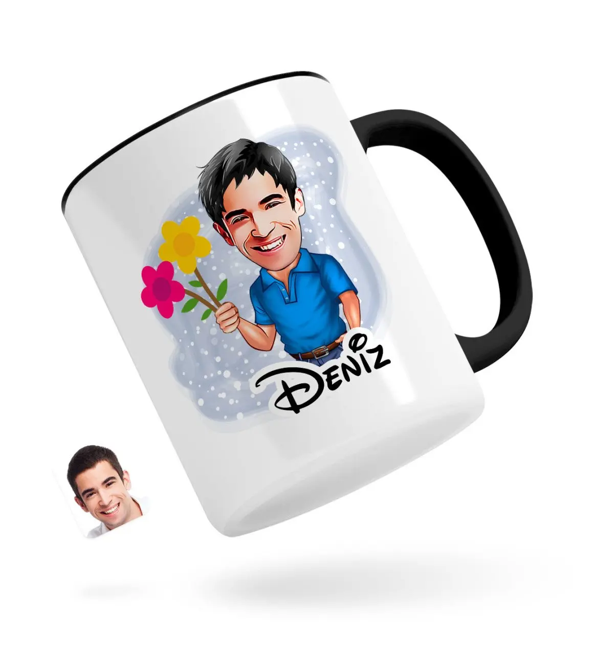 

Персонализированные Для мужчин с карикатурой черная кружка Bardak-1