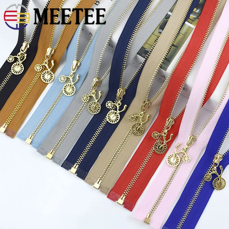 Meetee 2, 5 шт. в партии, 3#40/50/60/70 см Золотой металлический замок на молнии открытого типа "сделай сам" Сумка кошелек карман на молнии Одежда Аксессуары для зажигалок Zip застежки-молнии для шитья ZA041