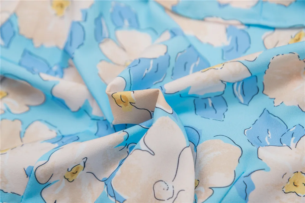 

Women's Oil Painting Flowers Mini Dress V-neck Ruffles Puff Sleeve Lace-up Wrapped 2021 Summer Ladies Robe