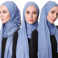 multicolor soft muslim headscarf instant stretch jersey scarf hijab islamic cotton headscarf foulard femme arab wrap