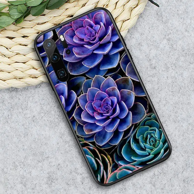 

Beautiful Succulent plants Phone Case For Huawei honor Mate P 10 20 30 40 i 9 8 pro x Lite smart 2019 nova 5t luxury shell coque