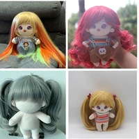 20cm plush dolls wig baby doll curly and straight cosplay hair wigs for idol figure doll stuffed toys diy dolls accessories