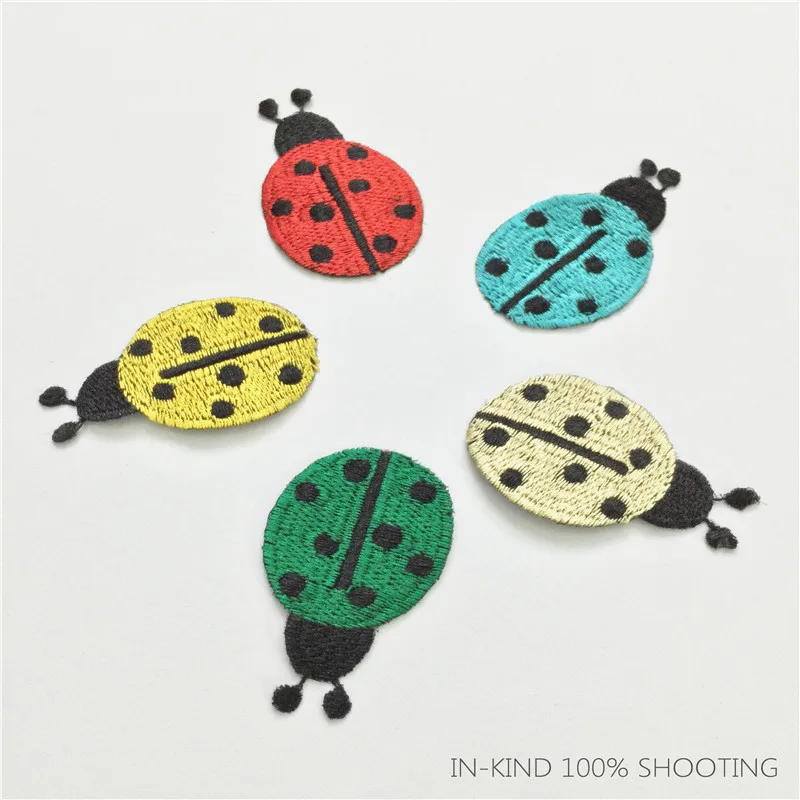 

20pcs/lot Ladybug Creative Cute DIY Embroidery Patches for Clothing Accessories Decoration Applique Beetle Insect Animal