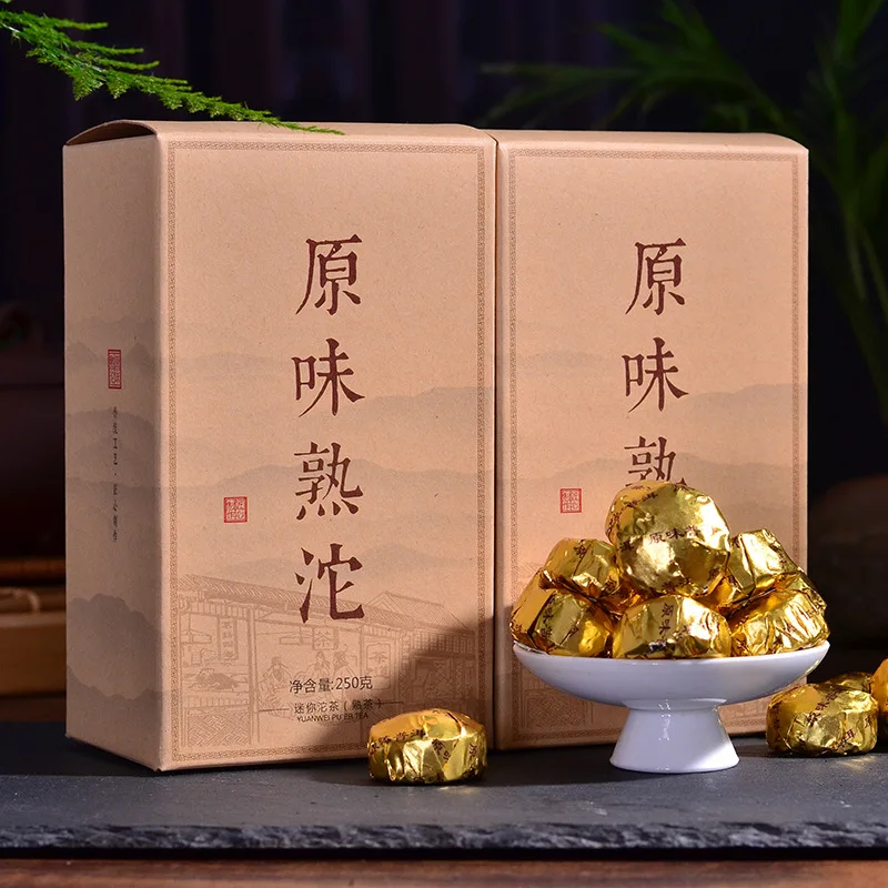 

250g/box China Yunnan Ripe Pu'er Tea Cooked Pu'er Tea Green Food for Health Care Lose Weight