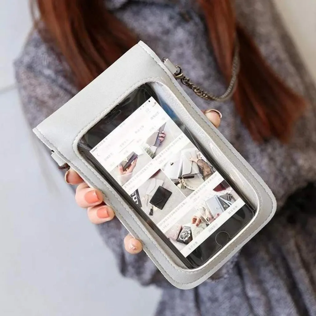 Мини мобильный телефон с задней стороны прозрачный сенсорный экран кошелек для
