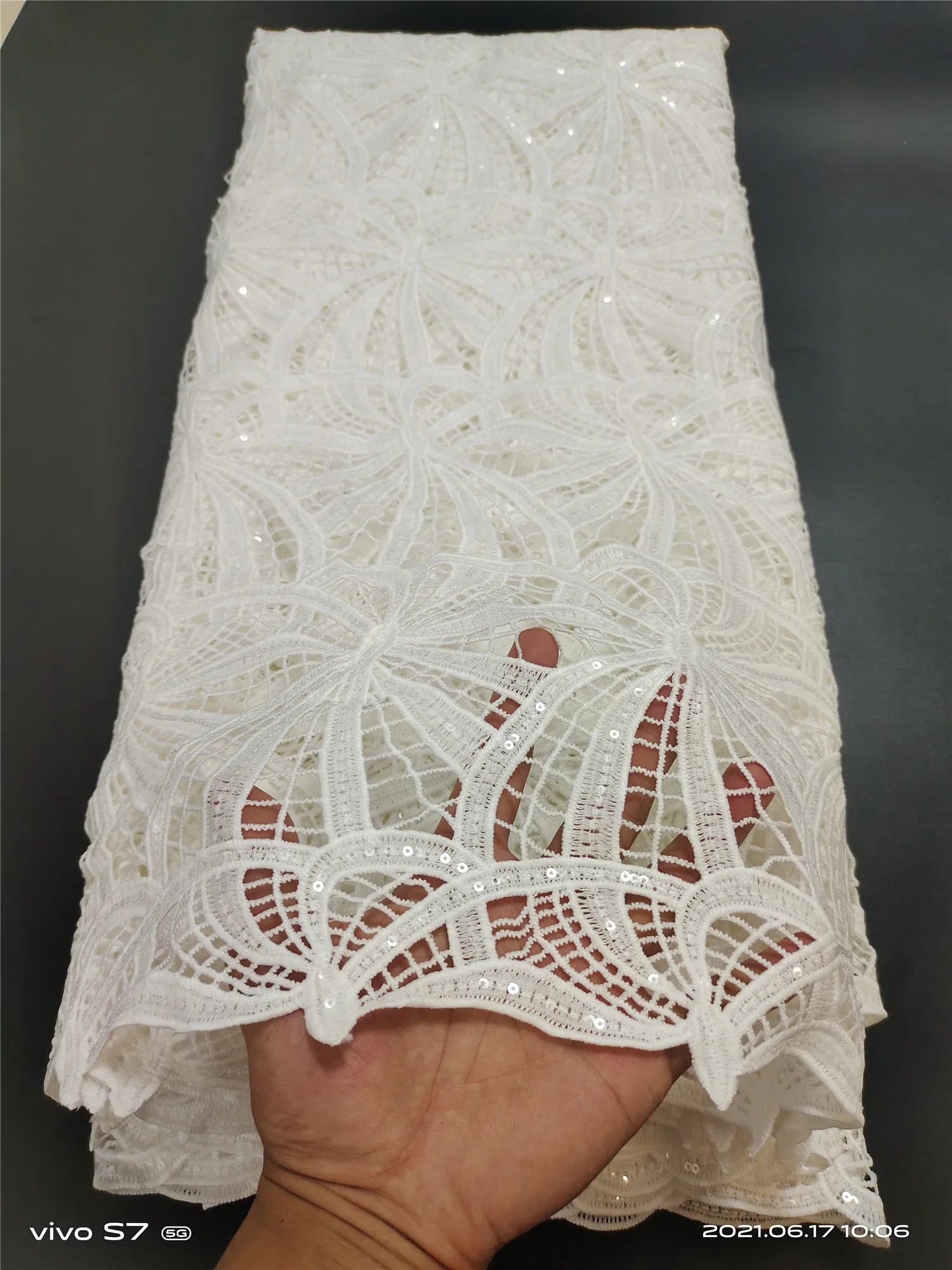 Высококачественная африканская кружевная ткань, дырокол, гипюровое кружево с блестками, водорастворимое для празднивечерние вечернего платья J248