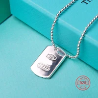 hipster fashion 100 s925 sterling silver necklace tif classic 1837 male and female couple pendant party birthday gift
