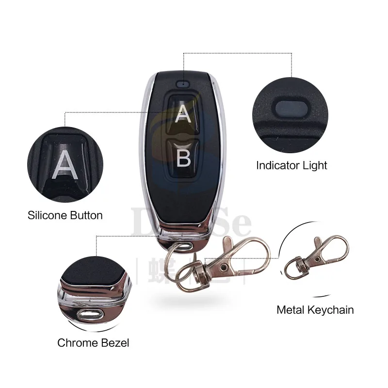 Беспроводной пульт дистанционного управления 433 МГц 2 кнопки 1527 обучающий код