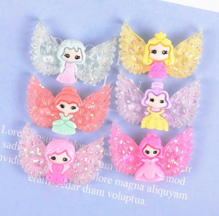 10 шт./лот кабошоны Мультяшные принцессы из смолы с плоским основанием аксессуары