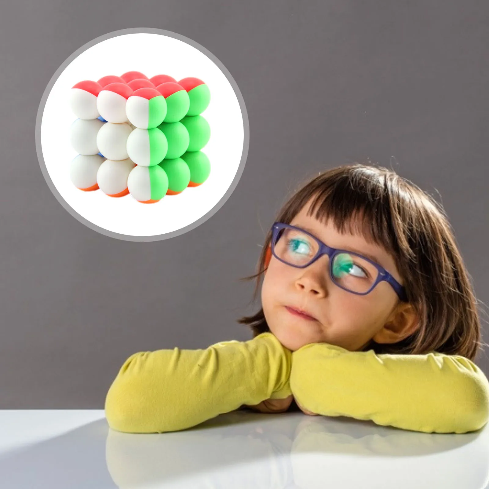 

Colorful Ball Cube Toy 3x3x3 Magic Cube Stickerless Cube Puzzle Professional Speed Cubes Educational Toys For Students amicably