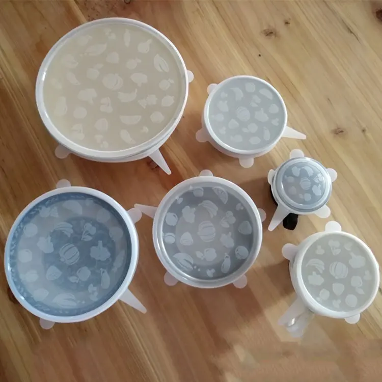 Набор эластичных силиконовых крышек 6 шт. круглая крышка для сохранения свежести