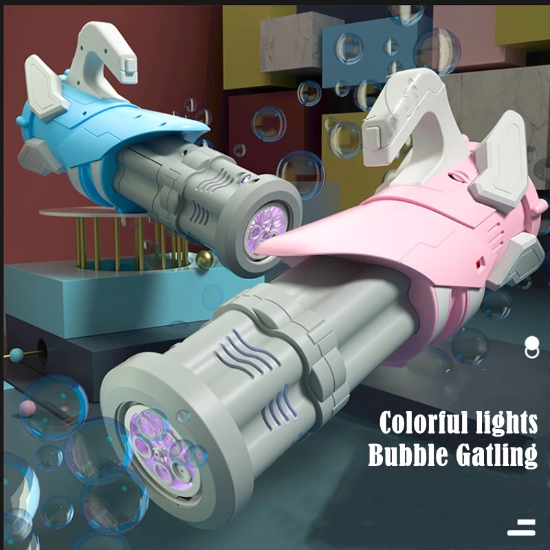 

Игрушки-пузырьки Gatling с водяным музыкальным светильник ильником, пузырьковый пистолет для малышей, для помещений и улицы, подарок для девоч...
