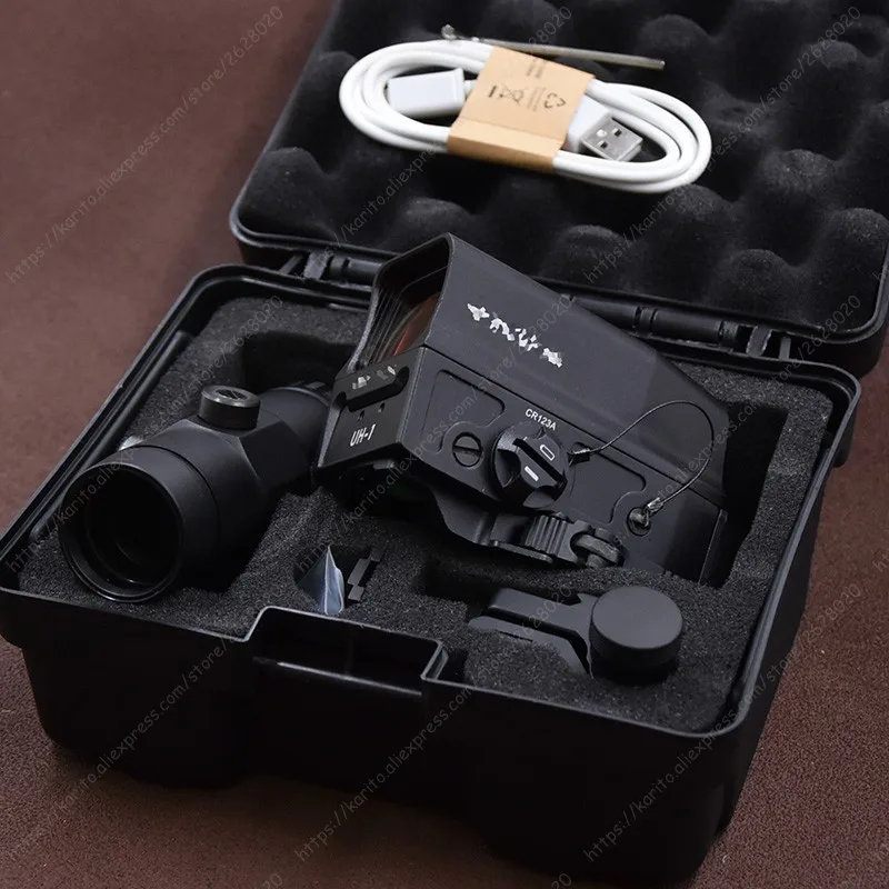 Тактический прицел 1х с красной точкой и лупой 3х линза Пикатинни боковое