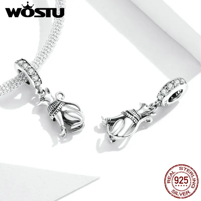 Бусины-шармы в виде кота из серебра 100% пробы для браслетов | Украшения и