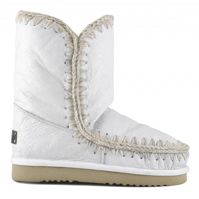 

moug winter shoes women snow boots original classic brand eskimo 24 shining handmade sheepskin platform ladies warm ankle boots