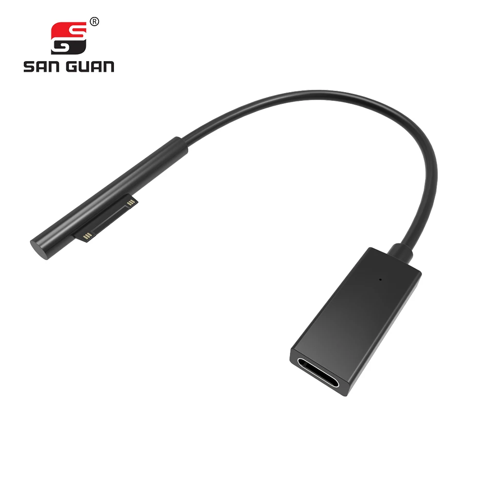 45 Вт USB Type C PD Быстрая зарядка для Microsoft Surface Pro 6/5/4/3 кабель 20 см длинное зарядное