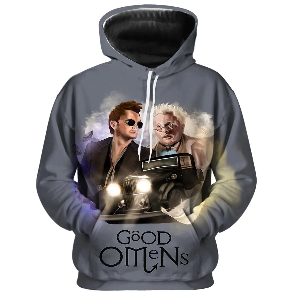 Мужские 3D толстовки Good O men s Crowley and Aziraphale Awesome художественная Работа Рисунок
