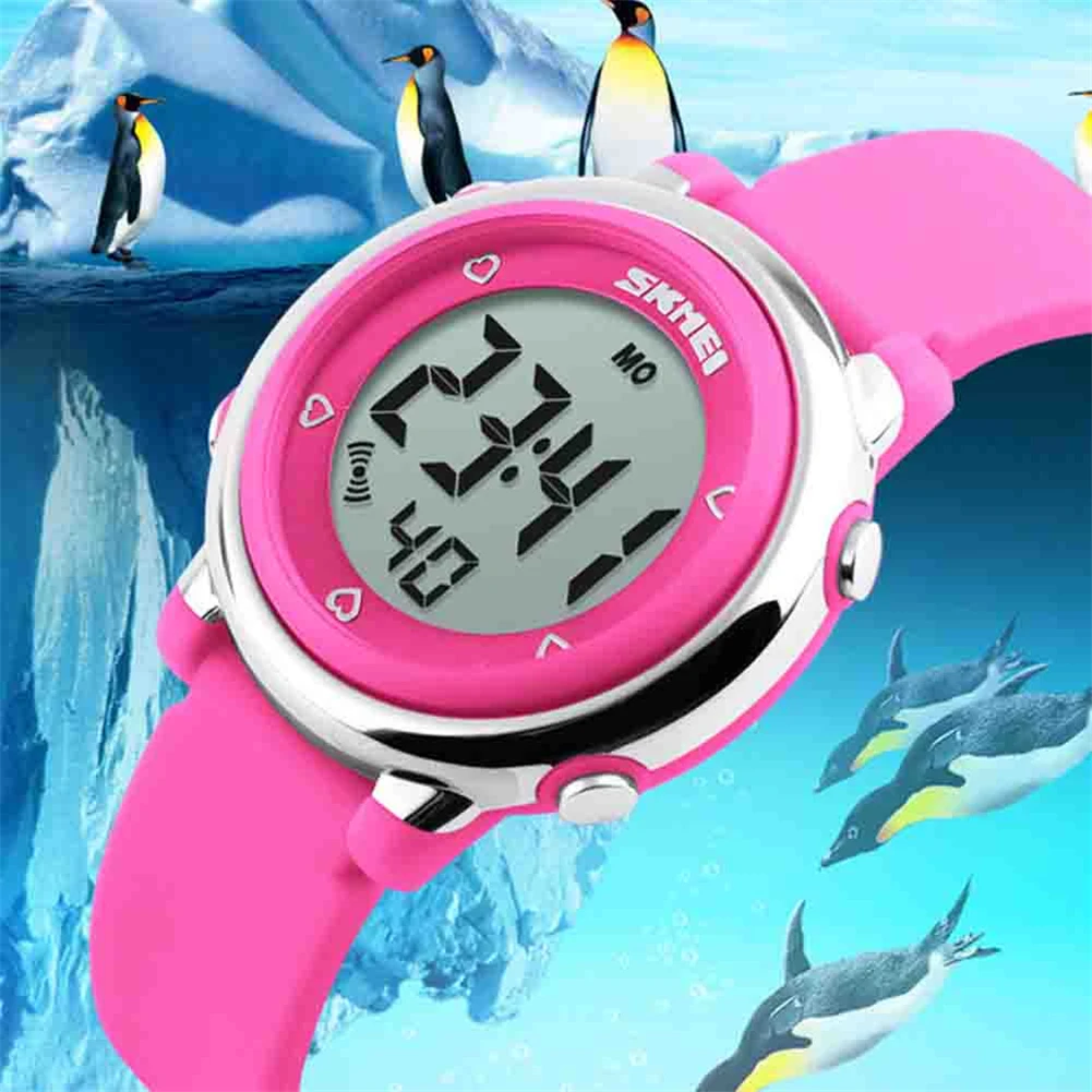 Часы детские цифровые электронные водостойкие до 50 м со светодиодной подсветкой