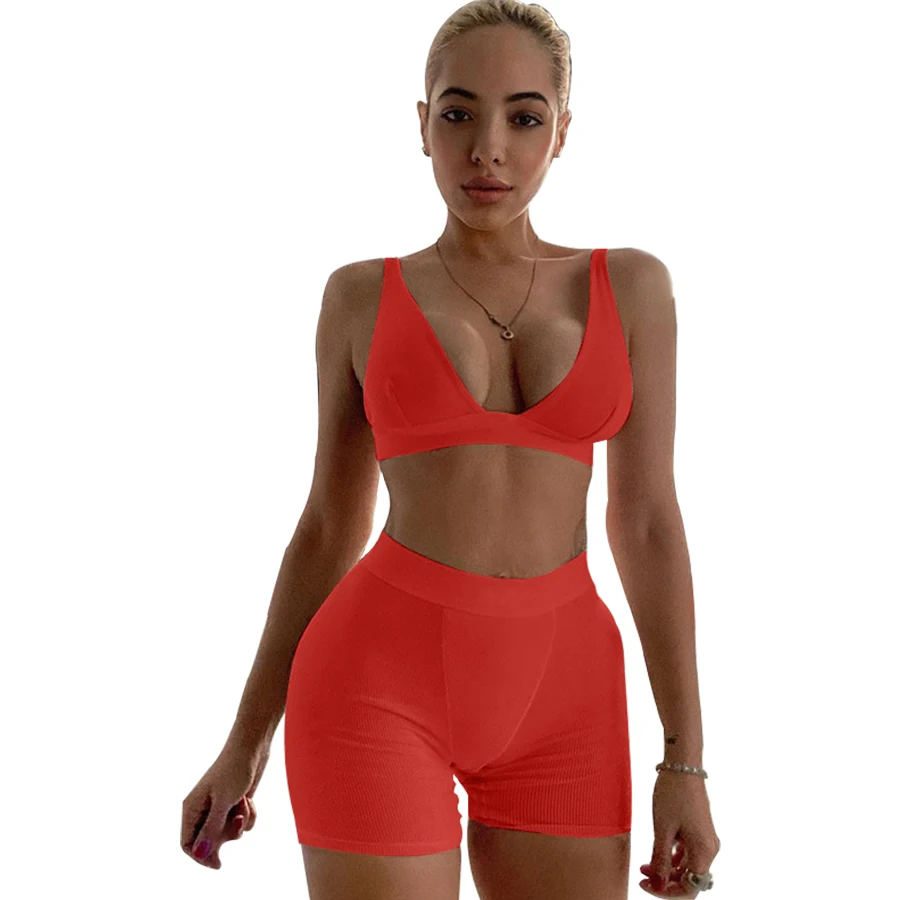 

MIXINNI Sleeveless V-Neck Crop Multiple ChoiceTops Leggings 2 Pieces Set Women Casual Streetwear Outfits Sportswear Tracksuit
