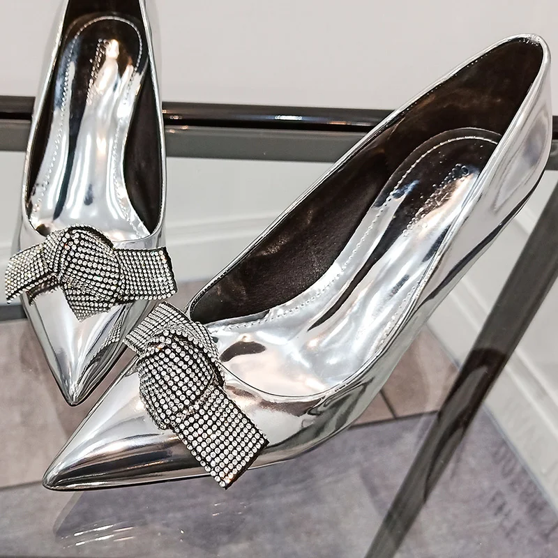 Новинка 2020 европейские туфли стразы для банкета остроносые лодочки со