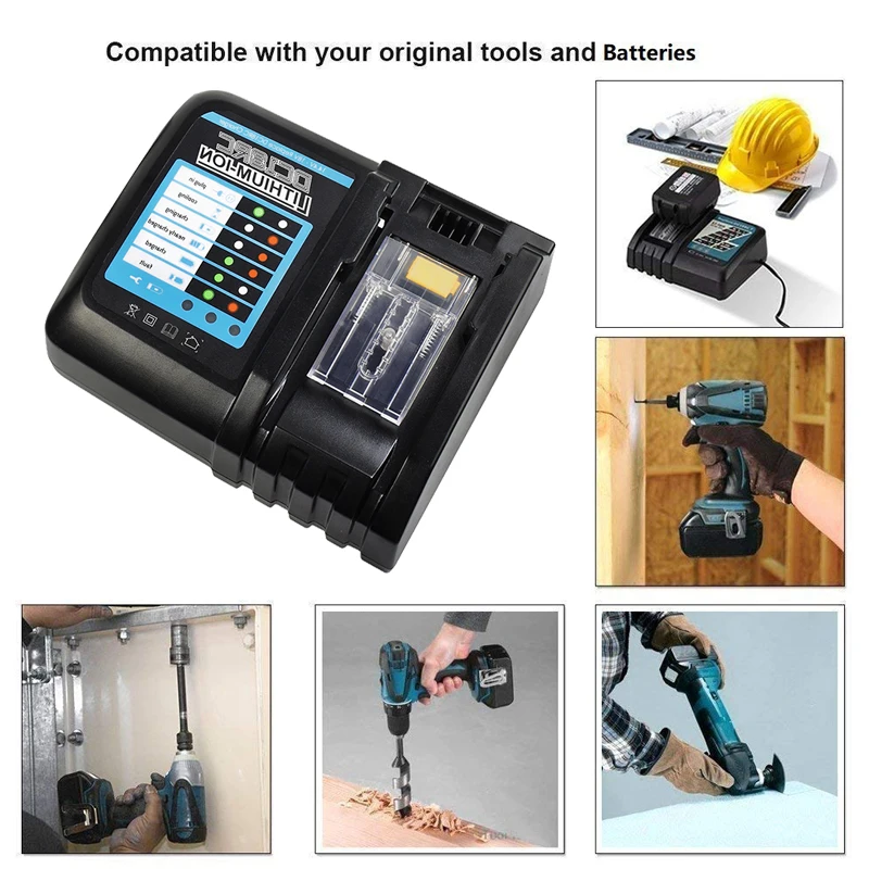Умное зарядное устройство Li-Ion 14 4 в 18 3 А для Makita BL1830 BL1815 DC18RC BL1430 DC14SA - купить по