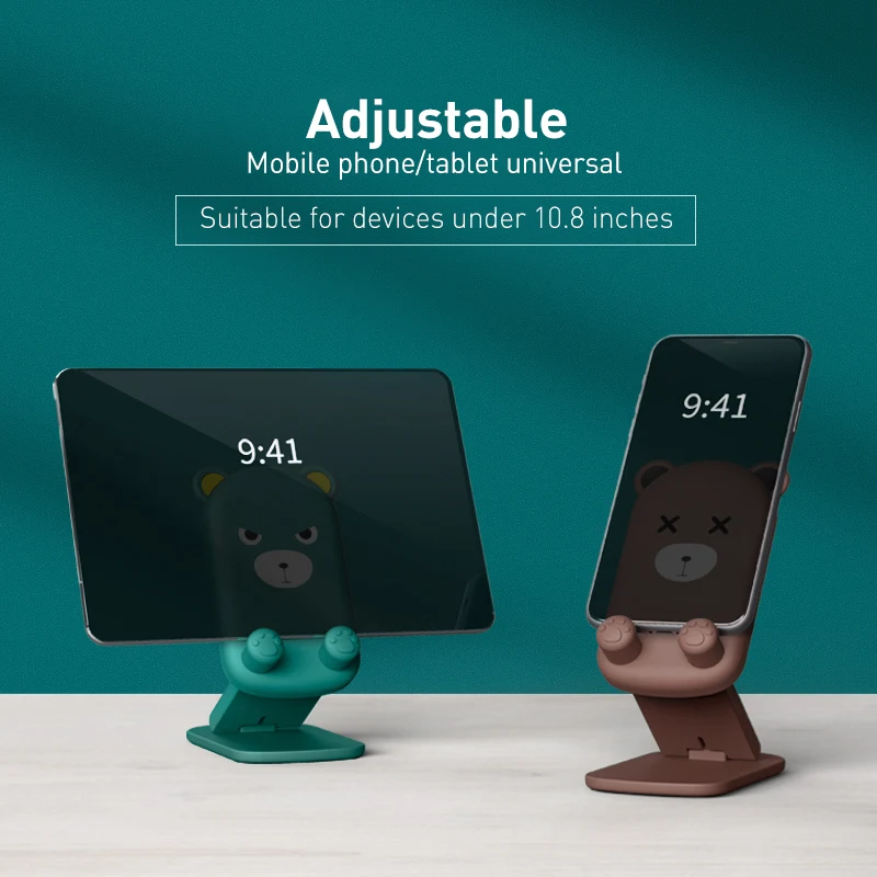 cute bear style adjustable phone holder stand for iphone ipad portable desk tablet phone stand desktop for xiaomi mobile support free global shipping