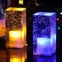 led rechargeable bar table lamp restaurant cafe home colorful atmosphere lamp crystal lamp holiday gift free shipping