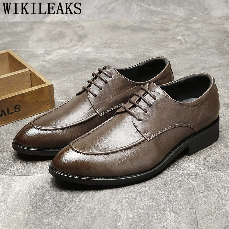 Мужская деловая обувь Классическая вечерняя Обувь увеличивающая рост