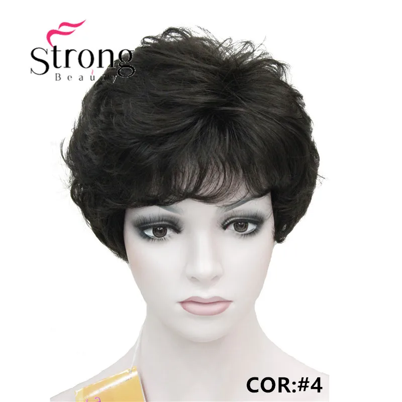 StrongBeauty женские парики пушистые естественные кудрявые короткие синтетические волосы Полный парик 11 цветов