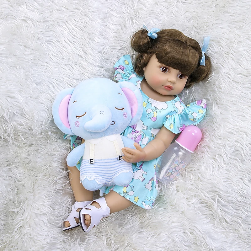 

55CM NPK reborn baby toddler girl very soft full body silicone doll bath toy