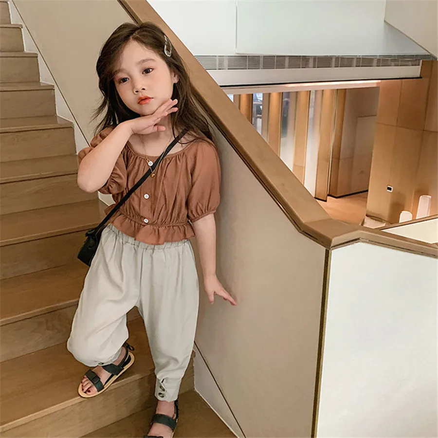 Спортивный костюм для девочек комплект из 2 предметов штаны и футболки с цветами