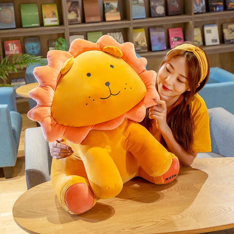

70cm Sitting Lion Cute Animal Cartoon Sunshine Lion Toys Stuffed Plush Toy Lion Comfortable Soft Toy Children Xmas Birthday Gift