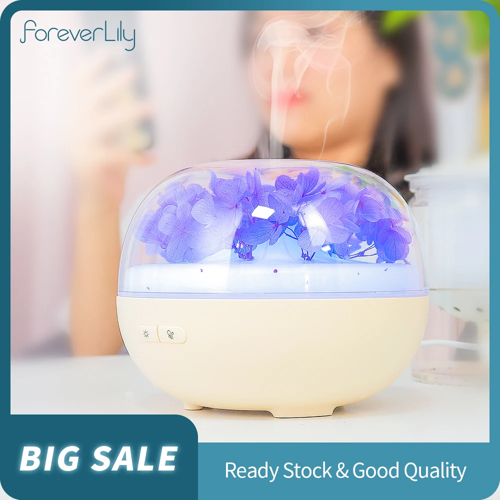 

USB Wireless Portable Air Humidifier with LED Cool Light Flower Aroma Diffuser Mist Maker Fogger Rechargeable Umidificador